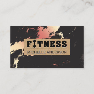 Carte De Visite Fitness   Marbre or Rose