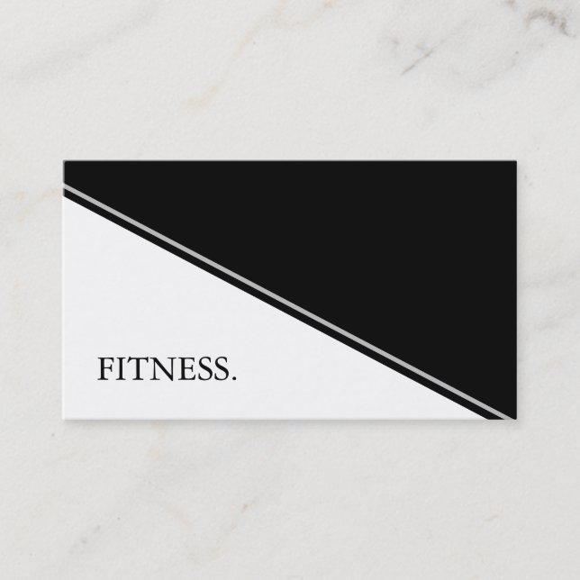 Carte De Visite Fitness moderne noir & blanc (Devant)