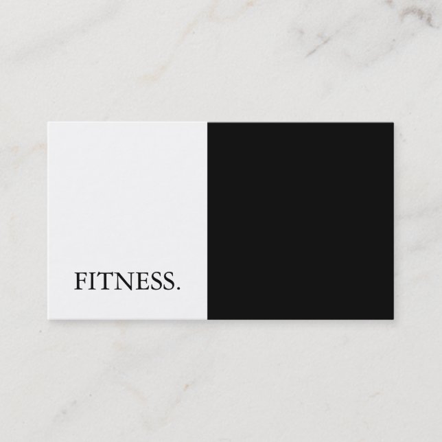 Carte De Visite Fitness moderne noir & blanc (Devant)