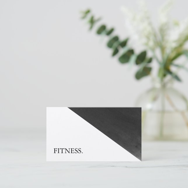 Carte De Visite Fitness moderne noir & blanc (Debout devant)