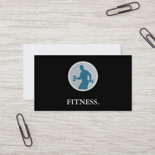 Carte De Visite Fitness Moderne Noir & Blanc