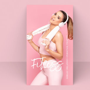 Carte De Visite Fitness moderne   Photo du code QR de l'entraîneur