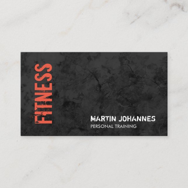 Carte De Visite Fitness Personal Trainer Bodybuilding Modern Grey (Devant)