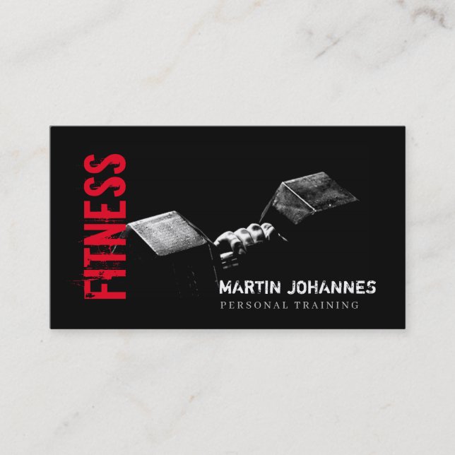 Carte De Visite Fitness Personal Trainer Bodybuilding Modern Sharp (Devant)