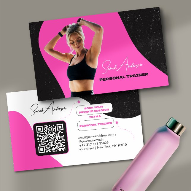 Carte De Visite Fitness Personal Trainer Business Card (Créateur téléchargé)