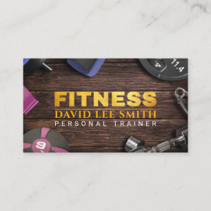 Carte De Visite Fitness Personal Trainer Gold Typography Business 