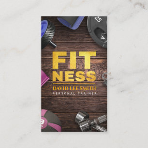 Carte De Visite Fitness Personal Trainer Gold Typography Business