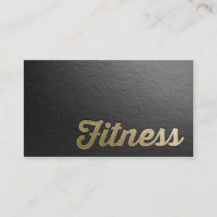 Carte De Visite Fitness Personal Trainer Minimal Black Gold Emboss