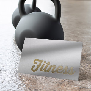 Carte De Visite Fitness Personal Trainer Minimal White Gold Emboss