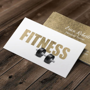 Carte De Visite Fitness Personal Trainer Typographie D'Or Moderne