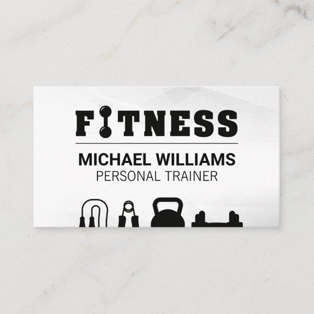 Carte De Visite Fitness | Poids de la salle de gym (Devant)