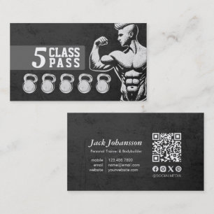 Carte De Visite Fitness Trainer Gym Kettlebell Classe Pass Fidélit