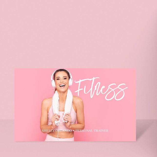 Carte De Visite Fitness verticale | Photo du code QR de l'entraîne (Créateur téléchargé)