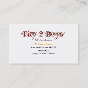Carte De Visite Fity 2 garçons, www.MySpace.com/Fity2CT, (502)