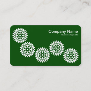 Carte De Visite Five Gears II - Blanc sur Vert foncé - Gris Retour