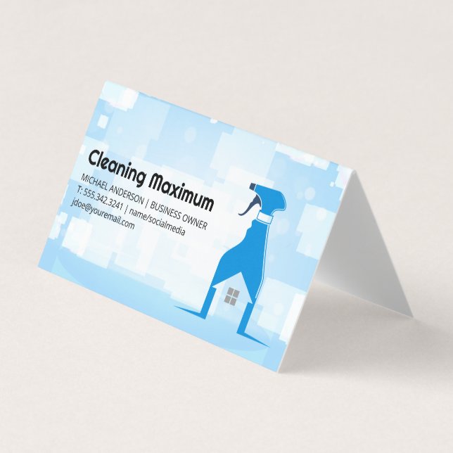 Carte De Visite Flacon de nettoyage par pulvérisation | Services d (Devant)