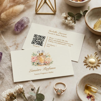 Carte De Visite Flacon de parfum floral à l'aquarelle élégante