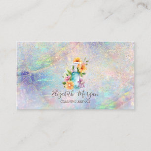 Carte De Visite Flacon de pulvérisation de fleuriste en confettis 