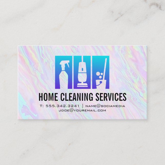 Carte De Visite Flacon de spray de nettoyage de maison | Service d (Devant)