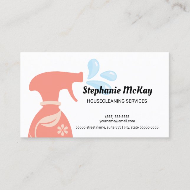 Carte De Visite Flacon de spray pour nettoyage de maison (Devant)