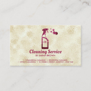 Carte De Visite Flacon de spray scintillant rose et or