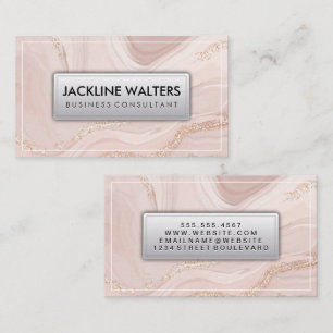 Carte De Visite Flacons d'or en marbre rose