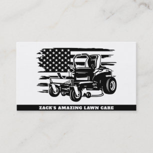 Carte De Visite *~* Flag Lawn Mower noir blanc laiton Entretien 