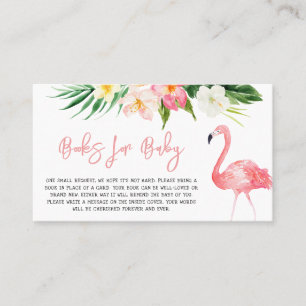 Carte De Visite Flamant rose Baby shower Livres pour bébé