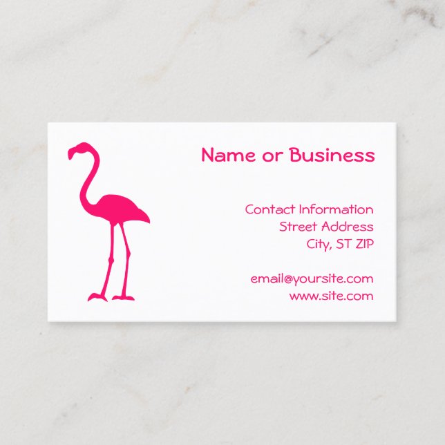 Carte De Visite Flamant Rose Clair (Devant)