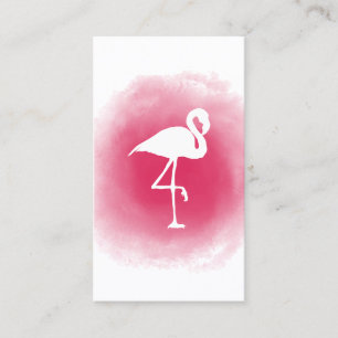 Carte de visite Flamant rose d'aquarelle rose