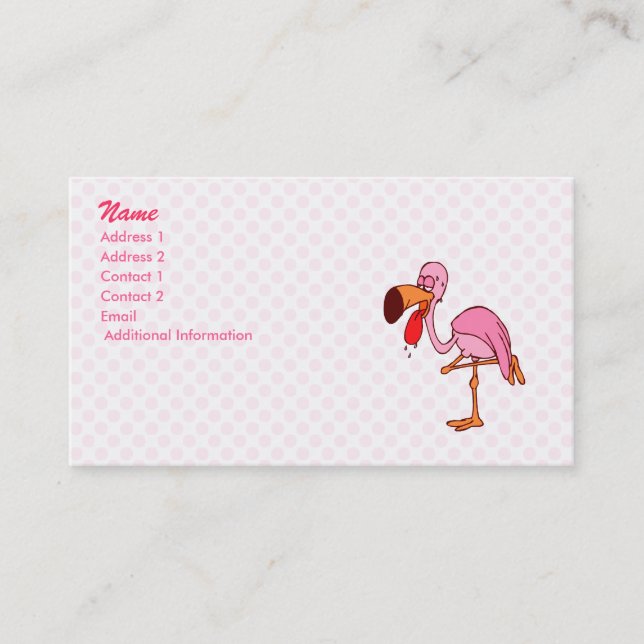 Carte De Visite Flamant rose de bonus (Devant)