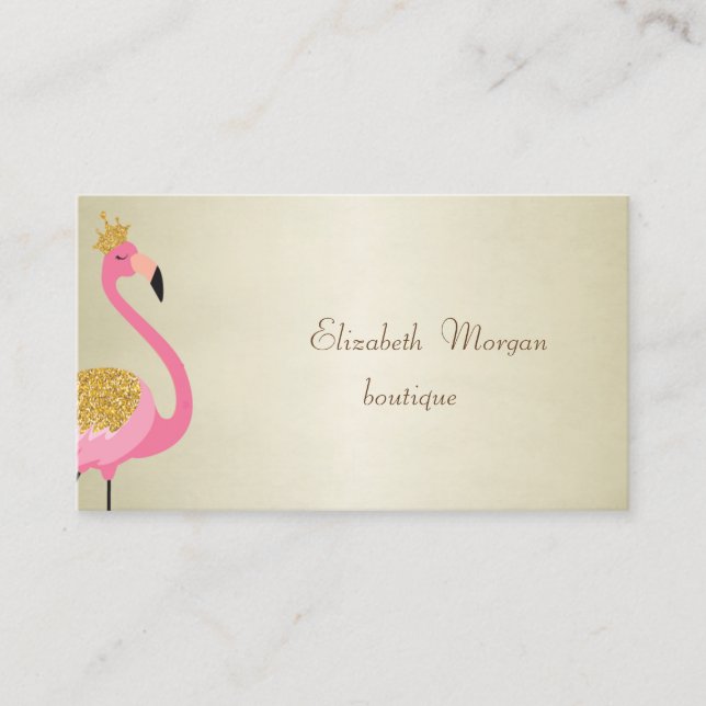 Carte De Visite Flamant Rose Élégant et Stylé Professionnel (Devant)