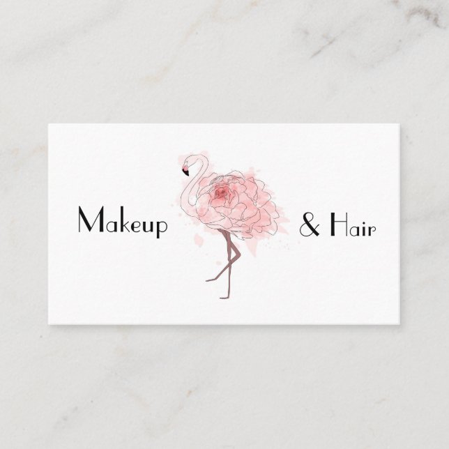 Carte De Visite Flamant rose rose (Devant)