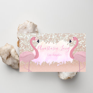 Carte de visite Flamant rose rose brillant moderne