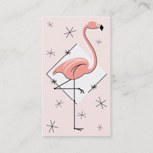 carte de visite Flamant rose rose diamant