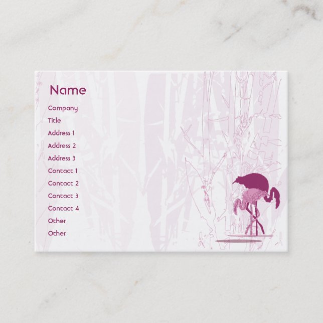 Carte De Visite Flamant rose rouge - potelé (Devant)