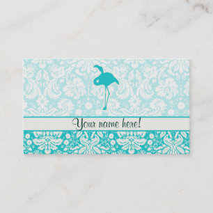Carte De Visite Flamant rose turquoise