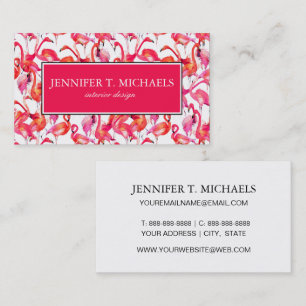 Carte De Visite Flamants roses Aquarelles Dans Les Aquarelles Mon