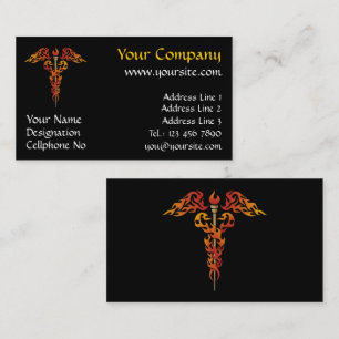 Carte De Visite Flames Caduceus