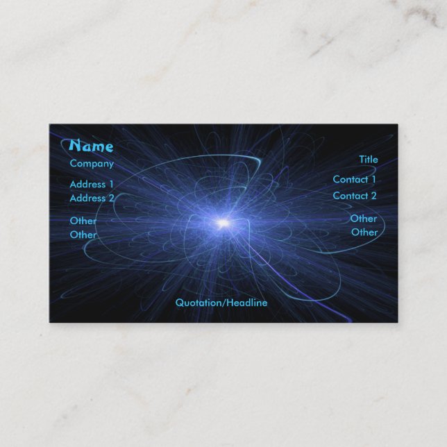 Carte De Visite Flamme Abstraite (bleu) (Devant)