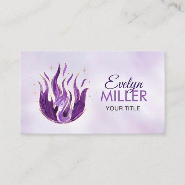 Carte De Visite Flamme violette - Améthyste (Devant)