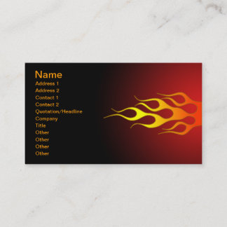 Carte De Visite flammes de course de couleur vive