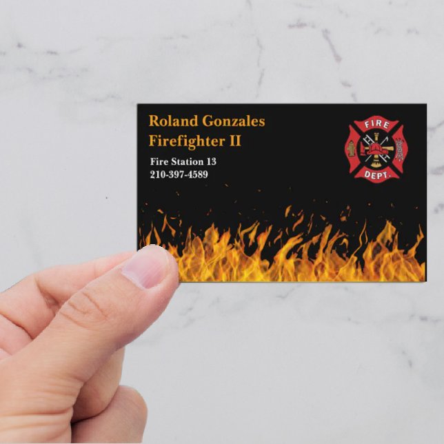 Carte De Visite Flammes et logo des pompiers (Créateur téléchargé)