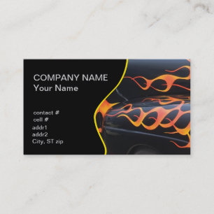 Carte De Visite flammes oranges sur le noir