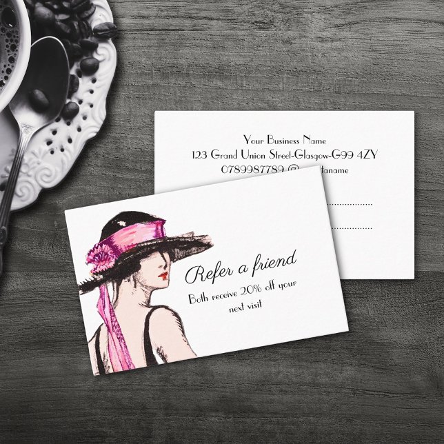Carte De Visite Flapper Girl recommander un ami (Créateur téléchargé)
