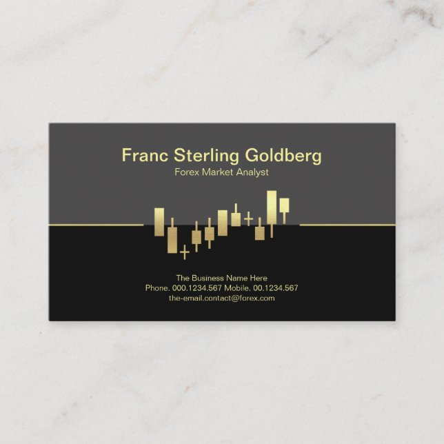 Carte De Visite Flaux Gold Stock Exchange Graph Gold Trading (Devant)