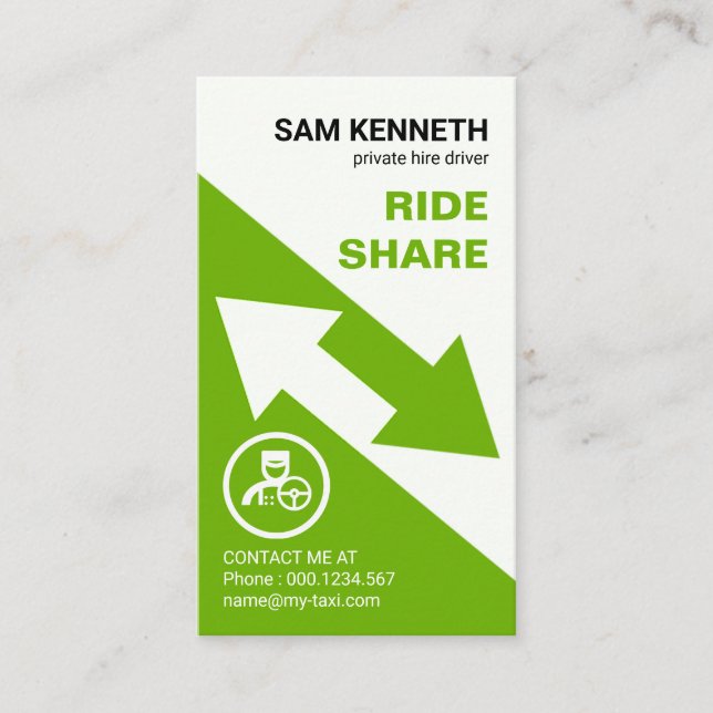 Carte De Visite Flèche Flèche Taxi Routes Voyage Circulation Parta (Devant)