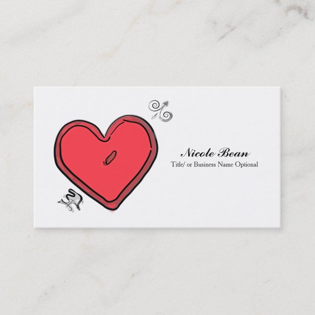 Carte De Visite Flèche moderne et cœur Saint-Valentin Amour Chic (Devant)