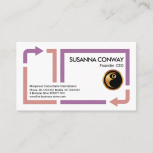 Carte De Visite Flèche Mouvement Bordure Cadre Main-d'oeuvre