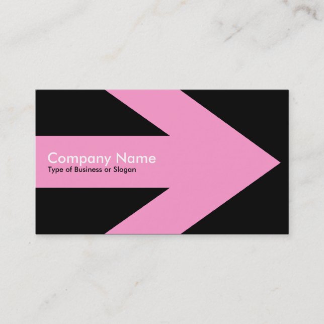 Carte De Visite Flèche v3 (rose) - noir (Devant)